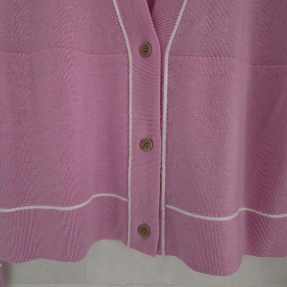 Athleta Lightweight Merino Wool Lyocell Button Cardigan Sweater Quartz Pink XS - Picture 4 of 8